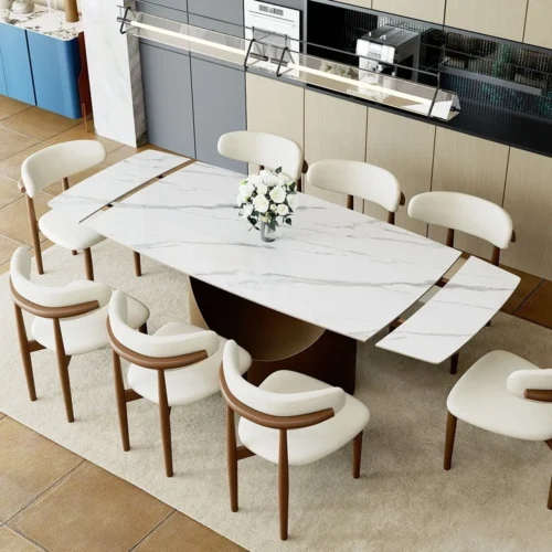 Aman 71"-95" Table (Glossy White)