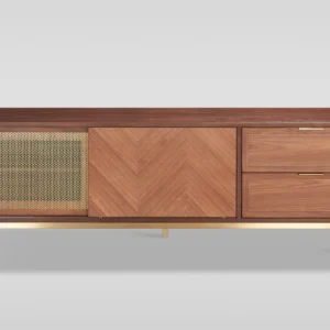 Milana TV Console (Walnut Gold)