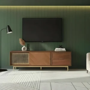 Milana TV Console (Walnut Gold)
